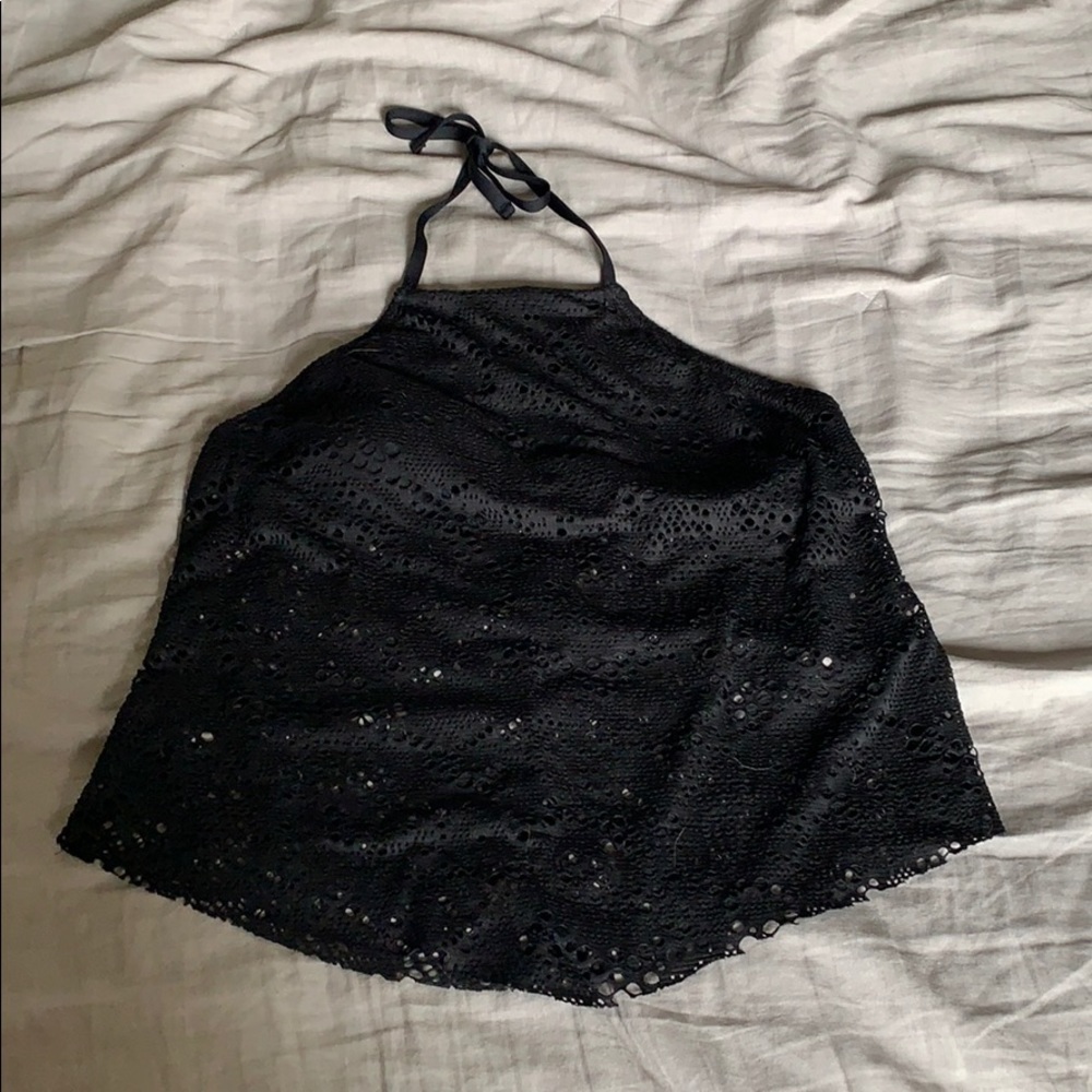Black Halter Tankini Top XL